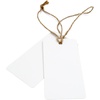 image:imageG2PLUS Price Tags with String 24x47 in Blank Labeling Tags White Paper Hang Tag with Reinforced Hole for Shipping Clothing Pricing Marking Gift WrappingWhite100pcs