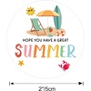 image:imageG2PLUS Summer Gift Stickers  60Pcs Happy Summer Stickers 2 Inch Round Ice Cream Label Sticker for Envelope Seals Gift Cards Bags Small Business Hawaii Tropical Luau Party FavorsHave A Great Summer