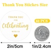 image:imageG2PLUS Thank You Stickers 120PCS Thank You for Celebrating with Us Stickers 2 Round Gold Foil Envelope Seals Labels for Birthday Wedding Graduation Party FavorsThank You for Celebrating with Us Stickers