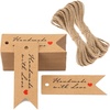 image:imageG2PLUS 100PCS Thanks for Popping by Tags 2 Round Popping by Tag Baby Shower Favors Tag Popping by Gift Tags with String for Birthday Baby Shower Wedding Party FavorsBrown Mini Handmade