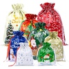 image:imageG2PLUS 20PCS Christmas Drawstring Gift Bags Assorted Sizes  8 Designs Aluminum Foil Christmas Bags with Ribbon Present Wrapping Pouches for Packages Holidays Birthday PartyChristmas Colors