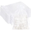 image:imageG2PLUS 30PCS White Oragnza Bags 4x6 In  Drawstring Organza Bags Sheer Mesh Jewelry Pouches Candy Gift Wrap Pouches for Christmas Baby Shower Wedding Party Favors