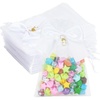 image:imageG2PLUS 30Pcs Rose Organza Bags 4x6 InchPink Wedding Favor Bags Sheer Mesh Jewelry Pouches with Drawstring for Bridal Shower Baby Shower Valentines Day Party FavorsWhite Bow