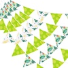 image:imageG2PLUS 39Ft Triangle Bunting Banner Green Blue Cotton Pennant Banner 42pcs Reusable Fabric Triangle Flags Party Decoration for Wedding Birthday Garden Party Spring Picnic Baby Shower DecorationsGreen White