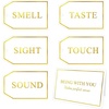 image:imageG2PLUS 5 Senses Gift Tags with String for Him and Her  Romantic White and Gold Gift Tags Set with Sense Greeting Card for Anniversary Valentines Day Birthday ChristmasWhite Gold