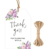 image:imageG2PLUS 50Pcs Thank You Tags  33x22 in Floral Gift Tags with String Thank You for Celebrating with Us Tag White Paper Party Favors Hangtag for Wedding Bridal Shower BirthdayMothers DayPurple Flower Thank You