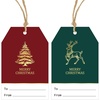 image:imageG2PLUS 60Pcs Gold Christmas Gift Tags  4 Styles Christmas Name Tags Xmas Tree Holiday Paper Gift Tags with String for DIY Crafts Party Favors Gift Exchange Stocking Stuffers2 StylesRed Green