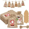 image:imageG2PLUS Christmas Drawstring Burlap Gift Bags  24 Pack Christmas Advent Calendar Bags 8 Designs 46 inches Goodie Gift Bag with Xmas Tree Tags for Xmas Holiday Party Favors5X7 Snowman