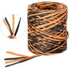 image:imageG2PLUS Colored 394 Feet Raffia Paper Ribbon Christmas Raffia Ribbon Packing Paper String for Gift Wrapping and DIY Decoration Green Yellow Blue PinkBlack Orange
