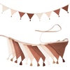 image:imageG2PLUS Cotton Fabric Bunting Banner 9Ft Green Triangle Pennant Banner Flag 12pcs DoubleSided Bunting Garland with Tassels for Birthday Nursery Baby Shower Classroom Hanging DecorKhaki