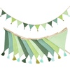 image:imageG2PLUS Cotton Fabric Bunting Banner 9Ft Green Triangle Pennant Banner Flag 12pcs DoubleSided Bunting Garland with Tassels for Birthday Nursery Baby Shower Classroom Hanging DecorGreen