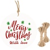 image:imageG2PLUS Gift Tags with String for Christmas 100Pcs Merry Christmas with Love Tags 2 Round Xmas Tag for Gift Wrapping Holiday Party FavorsMerry Christmas