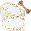 image:imageG2PLUS Gold Foil Dots Gift Tags 50 Pcs White Paper HangTags with String Metallic Gold Dots Present Tags Personalized Blank Labels for Wedding Birthday Party Favors 334216to fromGold Dots