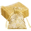 image:imageG2PLUS Organza Gift Bags 4x6 Inches  50Pcs Sheer Mesh Organza Bags with Gold Rattan Printed Drawstring Tulle Jewelry Pouches for Wedding Christmas Party FavorsGold 27X35 inches