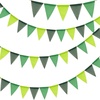 image:imageG2PLUS PreStrung Burlap Pennant Banners 39Ft Green Fabric Triangle Flag Bunting 36Pcs Pennant Banner Flags Garland for Golf Theme Party Birthday Wedding Baby Shower Party DecorationsGradient Green