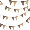 image:imageG2PLUS PreStrung Burlap Pennant Banners 39Ft Green Fabric Triangle Flag Bunting 36Pcs Pennant Banner Flags Garland for Golf Theme Party Birthday Wedding Baby Shower Party DecorationsGradient Brown