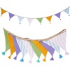 image:imageG2PLUS PreStrung Fabric Triangle Banner Garland 85ft DoubleSided Cotton Bunting Flags Reusable Pennant Banner for Boho Birthday Party Baby Shower Nursery DecorPastel Mix ColorMacaron Mix Color