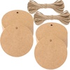 image:imageG2PLUS Round Gift Tags with String25 Inches Blank Circle Kraft Paper Tags 100 PCS Large Round Craft Labeling Tag for Wedding Birthday Christmas Party FavorsKraft