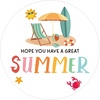 image:imageG2PLUS Summer Gift Stickers  60Pcs Happy Summer Stickers 2 Inch Round Ice Cream Label Sticker for Envelope Seals Gift Cards Bags Small Business Hawaii Tropical Luau Party FavorsHave A Great Summer
