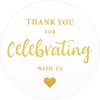 image:imageG2PLUS Thank You Stickers 120PCS Thank You for Celebrating with Us Stickers 2 Round Gold Foil Envelope Seals Labels for Birthday Wedding Graduation Party FavorsThank You for Celebrating with Us Stickers