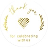 image:imageG2PLUS Thank You Stickers 120PCS Thank You for Celebrating with Us Stickers 2 Round Gold Foil Envelope Seals Labels for Birthday Wedding Graduation Party FavorsThank You for Celebrating with Us