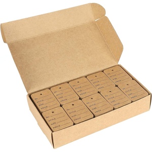 image:imageG2PLUS 1000 PCS Price Tags194 X 138 White Paper Tags for Clothes Size Labels Coupon Store Without String Clothing Labels with Exquisite Box PackageBrown Square