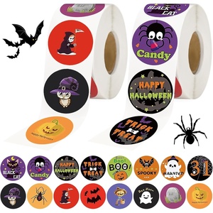 image:imageG2PLUS 1000PCS Halloween Stickers  16 Designs Halloween Pumpkin Bat Spider Ghost Labels Stickers 15 in Round Envelope Seals for Trick or Treat Party FavorsHalloween