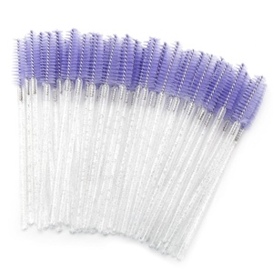 image:imageG2PLUS 100PCS Disposable Mascara Brushes Crystal Lash Brush Makeup Kit Adjustable Eyelash Spoolies for Eyelash Extensions Eyebrow and Makeup White  Purple100PCS White  Purple