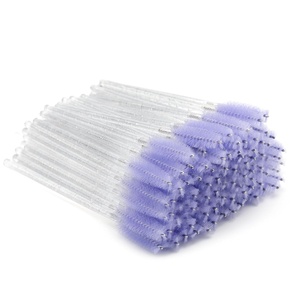 image:imageG2PLUS 100PCS Disposable Mascara Brushes Crystal Lash Brush Makeup Kit Adjustable Eyelash Spoolies for Eyelash Extensions Eyebrow and Makeup White  PurpleWhite  Purple