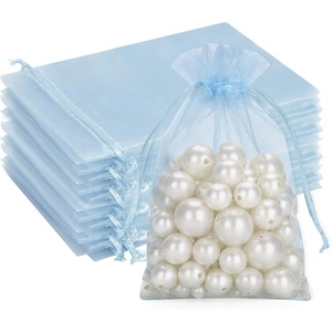 image:imageG2PLUS 100PCS Drawstring Organza Bags 4x6 in  Christmas Dark Green Organza Bags Sheer Mesh Pouches for Candy Fruits Baby Shower Wedding Party FavorsBaby Blue