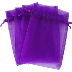 image:imageG2PLUS 100PCS Drawstring Organza Bags 4x6 in  Christmas Dark Green Organza Bags Sheer Mesh Pouches for Candy Fruits Baby Shower Wedding Party FavorsPurple B