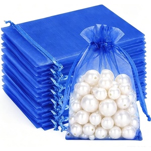image:imageG2PLUS 100PCS Drawstring Organza Bags 4x6 in  Christmas Dark Green Organza Bags Sheer Mesh Pouches for Candy Fruits Baby Shower Wedding Party FavorsRoyal Blue