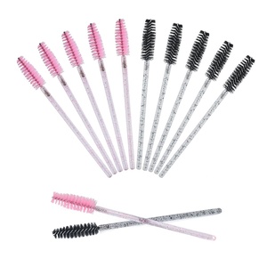 image:imageG2PLUS 100PCS Eyelash Mascara Brushes Disposable Lash Spoolies Crystal Mascara Wands Makeup Kits for Eyelash Extensions and Eyebrow PinkBlack  Pink