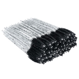 image:imageG2PLUS 100PCS Eyelash Mascara Brushes Disposable Lash Spoolies Crystal Mascara Wands Makeup Kits for Eyelash Extensions and Eyebrow PinkCrystal Black
