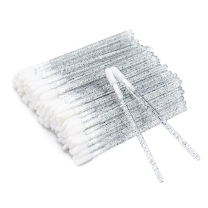 image:imageG2PLUS 100PCS Glitter Crystal Lip Brush Disposable Lip Brushes Lip Gloss ApplicatorsLip Gloss Wands Applicator Perfect Makeup Tool Kits PinkBlack100PCS