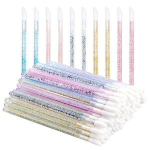 image:imageG2PLUS 100PCS Glitter Crystal Lip Brush Disposable Lip Brushes Lip Gloss ApplicatorsLip Gloss Wands Applicator Perfect Makeup Tool Kits PinkMulticolor