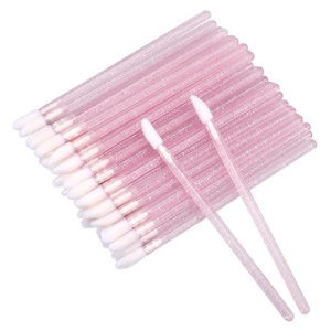 image:imageG2PLUS 100PCS Glitter Crystal Lip Brush Disposable Lip Brushes Lip Gloss ApplicatorsLip Gloss Wands Applicator Perfect Makeup Tool Kits PinkPink100PCS