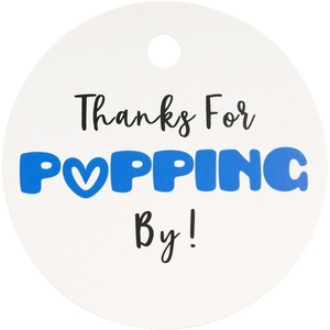 image:imageG2PLUS 100PCS Thanks for Popping by Tags 2 Round Popping by Tag Baby Shower Favors Tag Popping by Gift Tags with String for Birthday Baby Shower Wedding Party FavorsBlue Popping