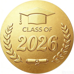 image:imageG2PLUS 100Pcs Graduation Stickers  Gold Foil Embossed Class of 2026 Stickers 2 Inch Graduation Cap Envelope Seal Labels for Gradutes Diplomas Awards Invitation Party FavorsGold Class of 2026  100Pcs