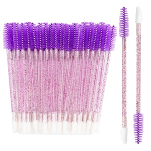image:imageG2PLUS 100pcs Eyelash Brush Lip Brush Dual Ended Eyelash Extension Brush Black Mascara Wands and Lipstick Applicator Portable Makeup Brush for Eyebrow Lip Gloss and Lash ExtensionPurple