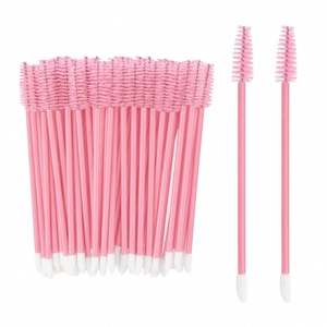 image:imageG2PLUS 100pcs Eyelash Brush Lip Brush Dual Ended Eyelash Extension Brush Black Mascara Wands and Lipstick Applicator Portable Makeup Brush for Eyebrow Lip Gloss and Lash ExtensionPink