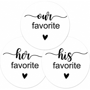 image:imageG2PLUS 120Pcs His Her Our Favorite Stickers  2 Round Wedding Favors White amp Black Sealing Labels for WeddingParty FavorsBridal Shower Favor Labels120PCS