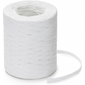 image:imageG2PLUS 218 Yards Raffia Paper Craft Ribbon 14 Inch Wide Raffia Ribbon Black Packing Paper String for Gift Wrapping DIY Arts amp Crafts Halloween Christmas Holiday DecorWhite