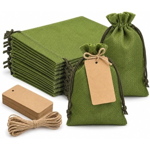 image:imageG2PLUS 24 Pcs Burlap Gift Bags with Drawstring 4x6 Inch Rustic Gift Favor Bags with Kraft Tags amp Jute String for Wedding Favors DIY Crafts Birthday amp Coffee Packaging4X6 Green