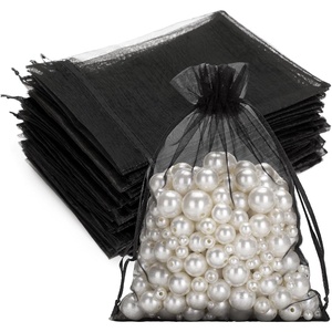 image:imageG2PLUS 25PCS Drawsring Organza Bags 5x7 inches  Light Green Organza Gift Bag Sheer Mesh Pouches for Candy Jewelry Fruits Wedding Party FavorsBlack