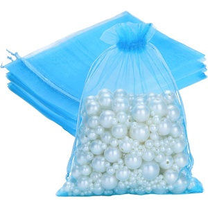 image:imageG2PLUS 25PCS Drawsring Organza Bags 5x7 inches  Light Green Organza Gift Bag Sheer Mesh Pouches for Candy Jewelry Fruits Wedding Party FavorsBlue