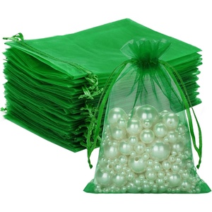 image:imageG2PLUS 25PCS Drawsring Organza Bags 5x7 inches  Light Green Organza Gift Bag Sheer Mesh Pouches for Candy Jewelry Fruits Wedding Party FavorsGrass Green