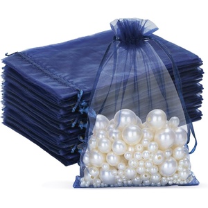 image:imageG2PLUS 25PCS Drawsring Organza Bags 5x7 inches  Light Green Organza Gift Bag Sheer Mesh Pouches for Candy Jewelry Fruits Wedding Party FavorsNavy Blue