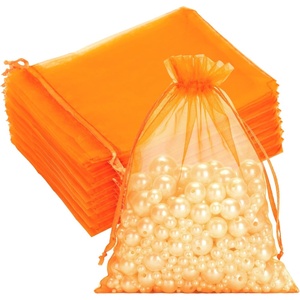 image:imageG2PLUS 25PCS Drawsring Organza Bags 5x7 inches  Light Green Organza Gift Bag Sheer Mesh Pouches for Candy Jewelry Fruits Wedding Party FavorsOrange