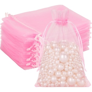 image:imageG2PLUS 25PCS Drawsring Organza Bags 5x7 inches  Light Green Organza Gift Bag Sheer Mesh Pouches for Candy Jewelry Fruits Wedding Party FavorsPink